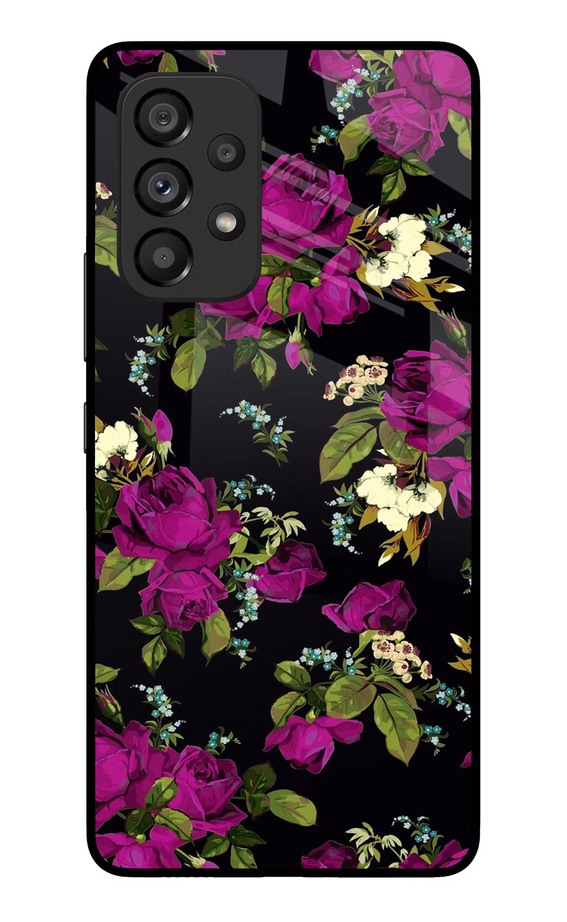 Flowers Samsung A53 5G Glass Case Back Cover by Casekaro