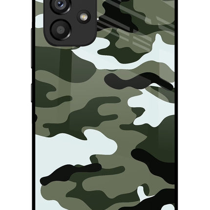 Camouflage Samsung A53 5G Glass Case Back Cover by Casekaro