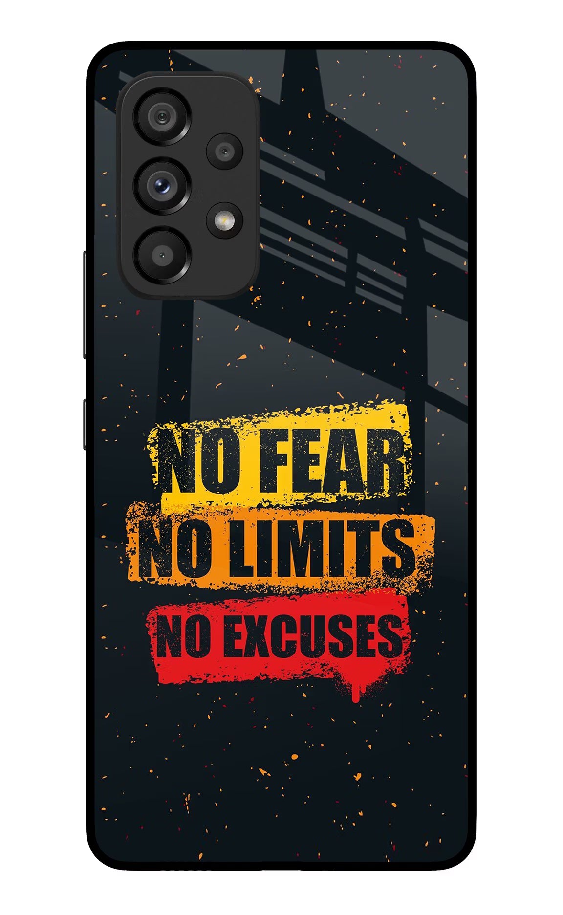 No Fear No Limits No Excuse Samsung A53 5G Glass Case Back Cover by Casekaro