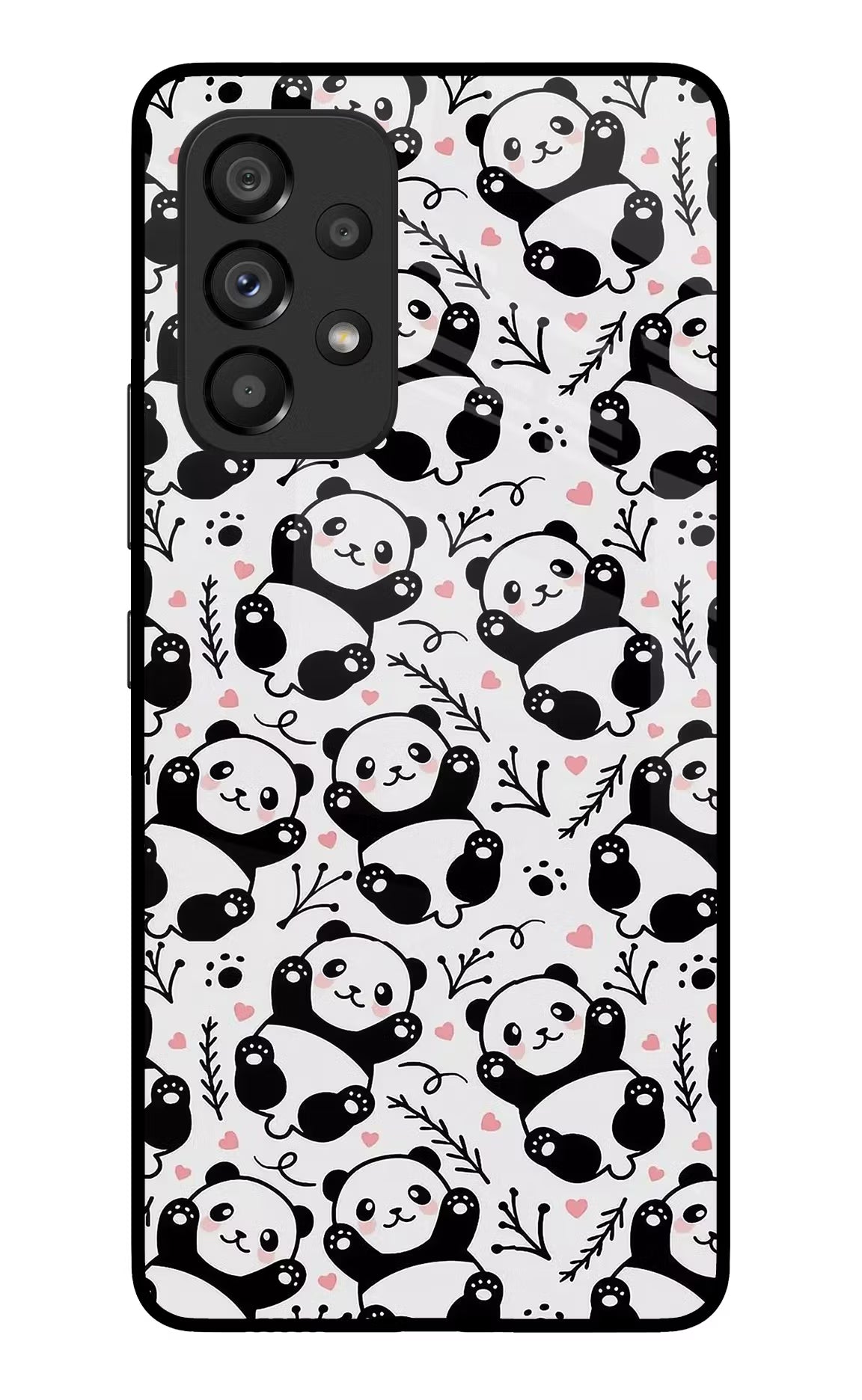 Cute Panda Samsung A53 5G Glass Case Back Cover by Casekaro