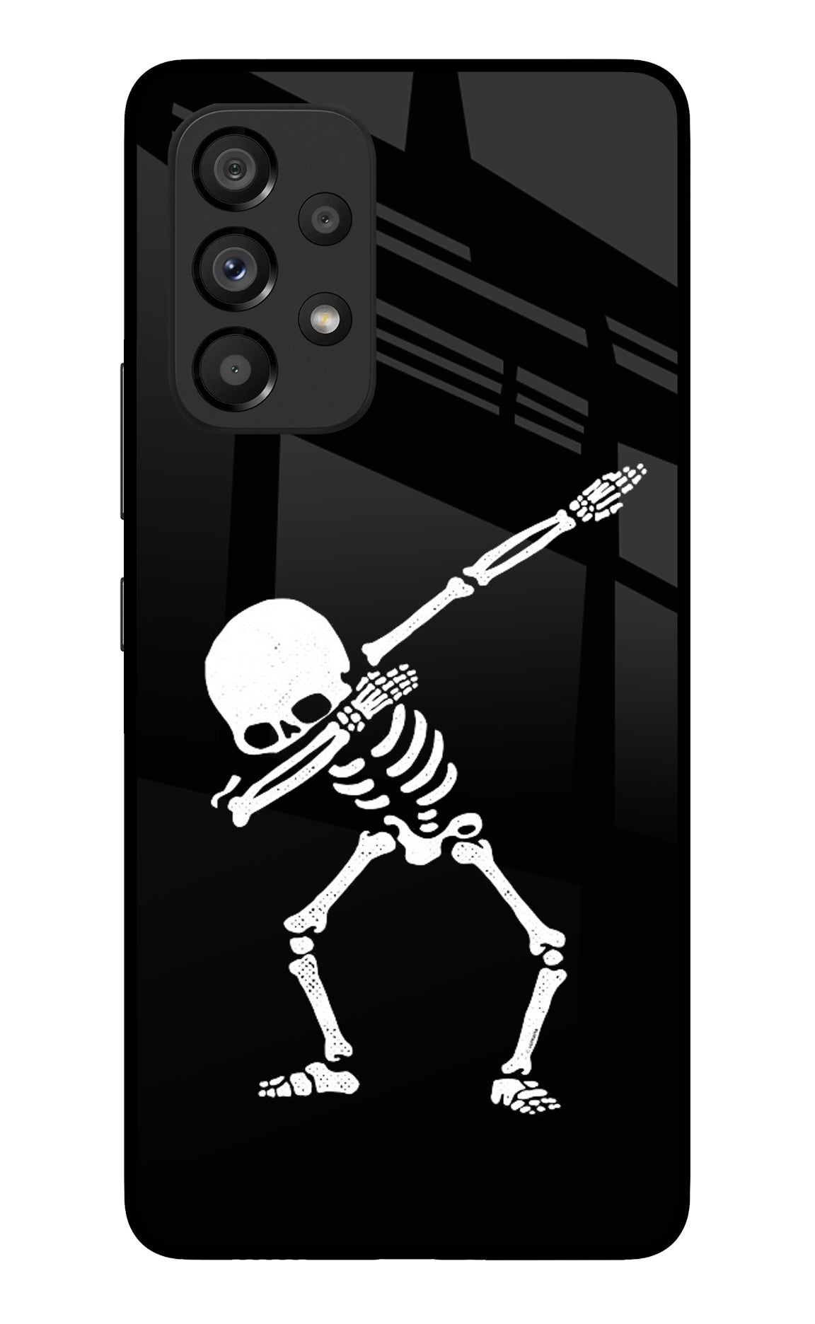 Dabbing Skeleton Art Samsung A53 5G Glass Case