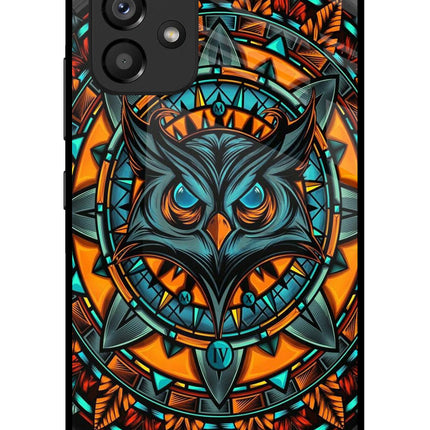 Angry Owl Art Samsung A53 5G Glass Case Back Cover by Casekaro