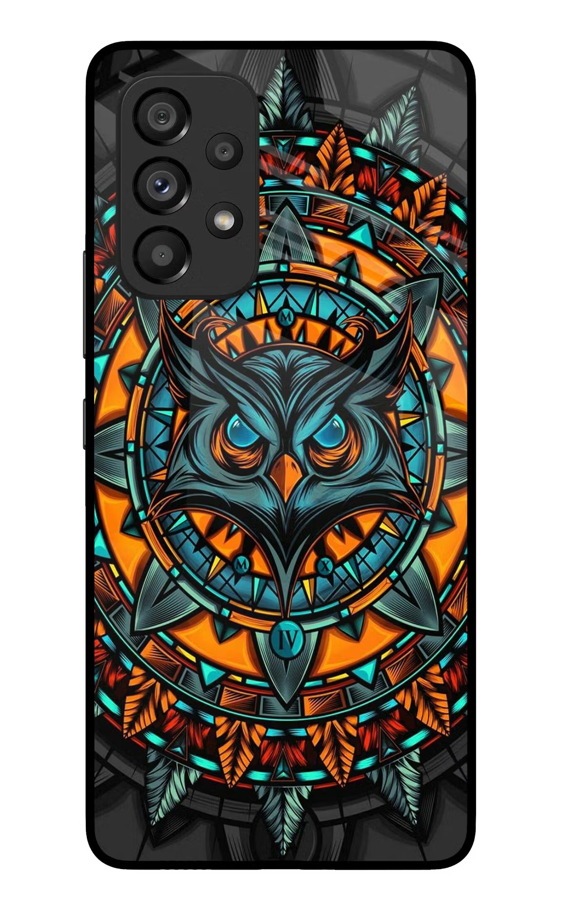 Angry Owl Art Samsung A53 5G Glass Case Back Cover by Casekaro