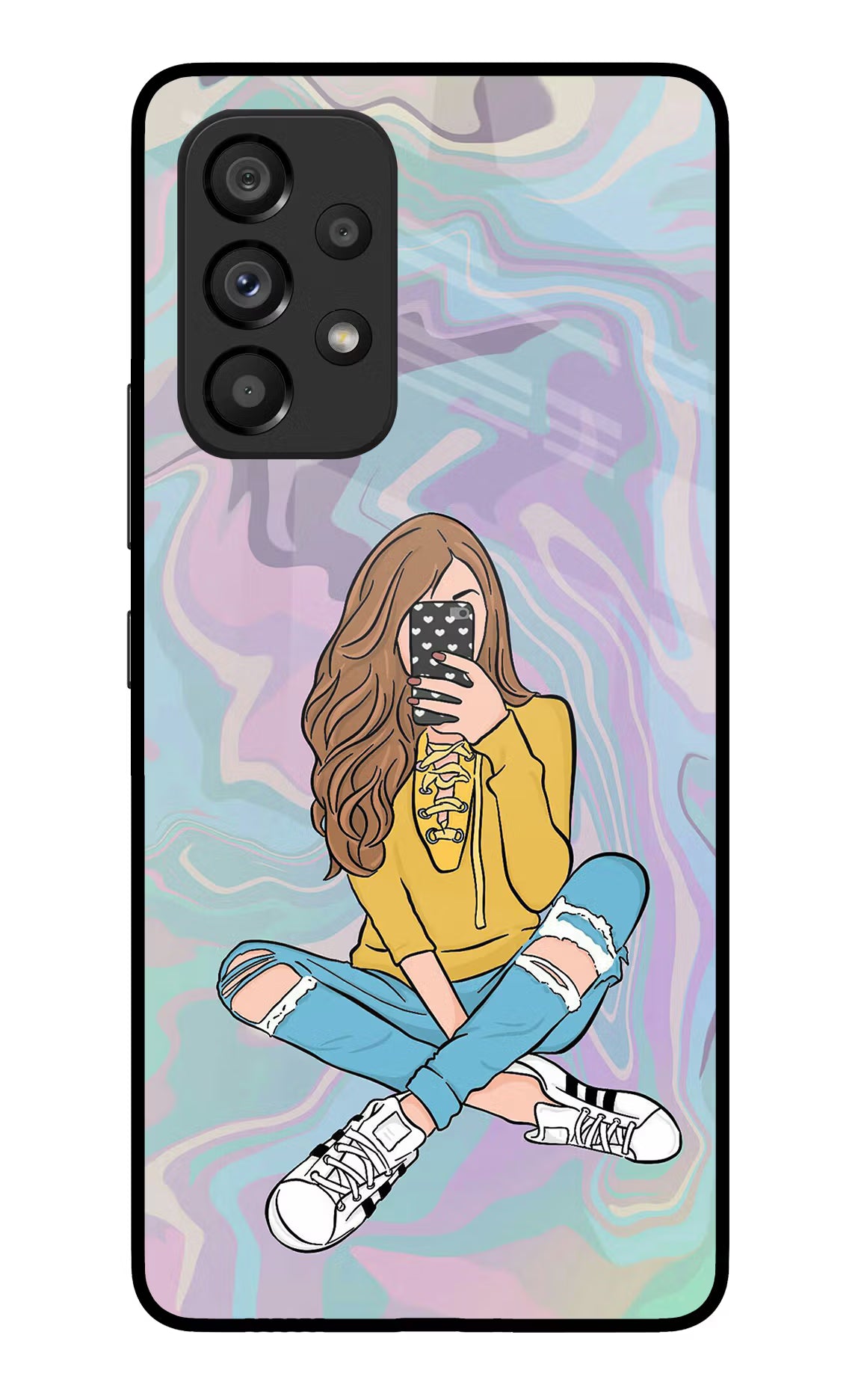 Selfie Girl Samsung A53 5G Glass Case
