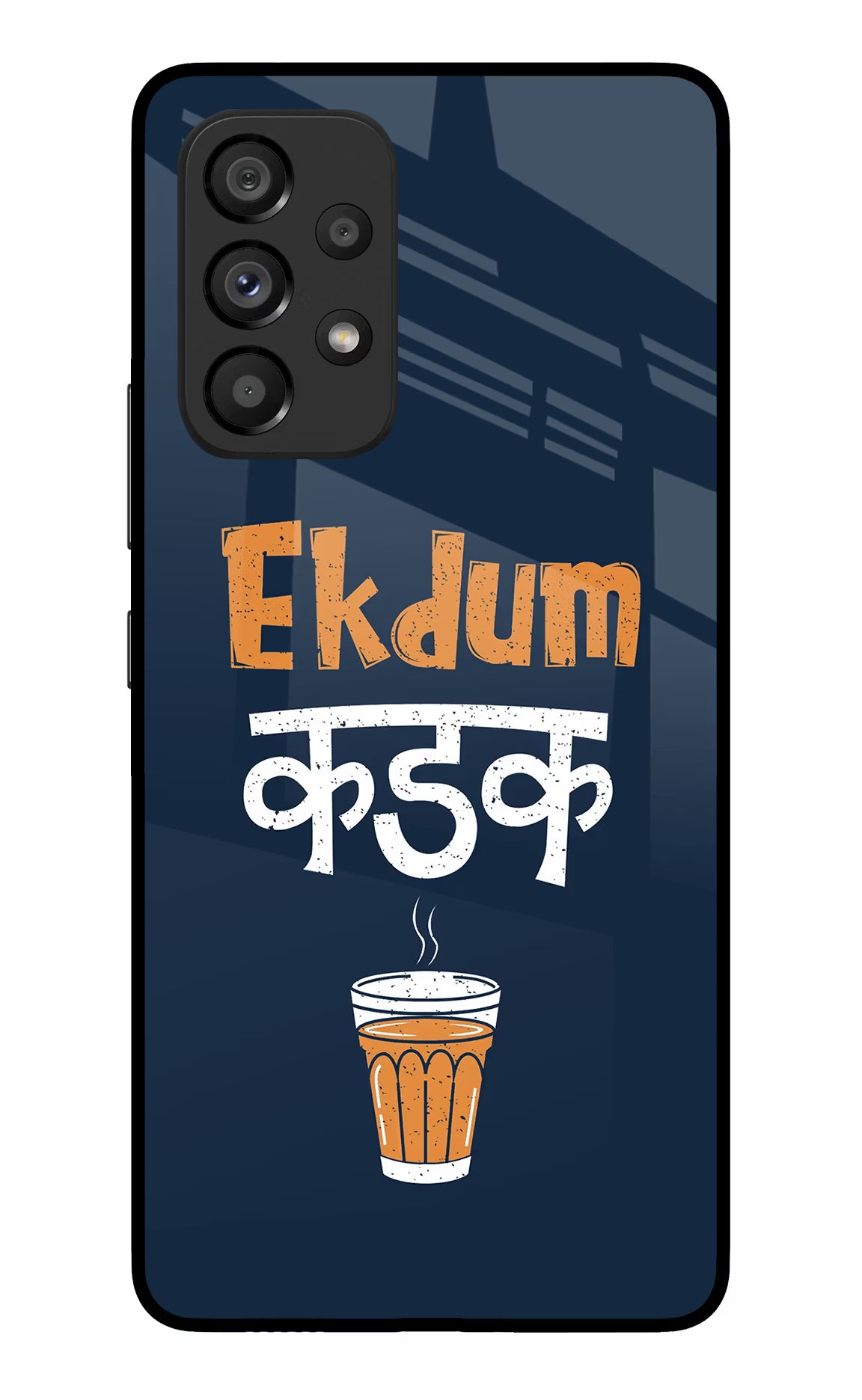 Ekdum Kadak Chai Samsung A53 5G Glass Case Back Cover by Casekaro