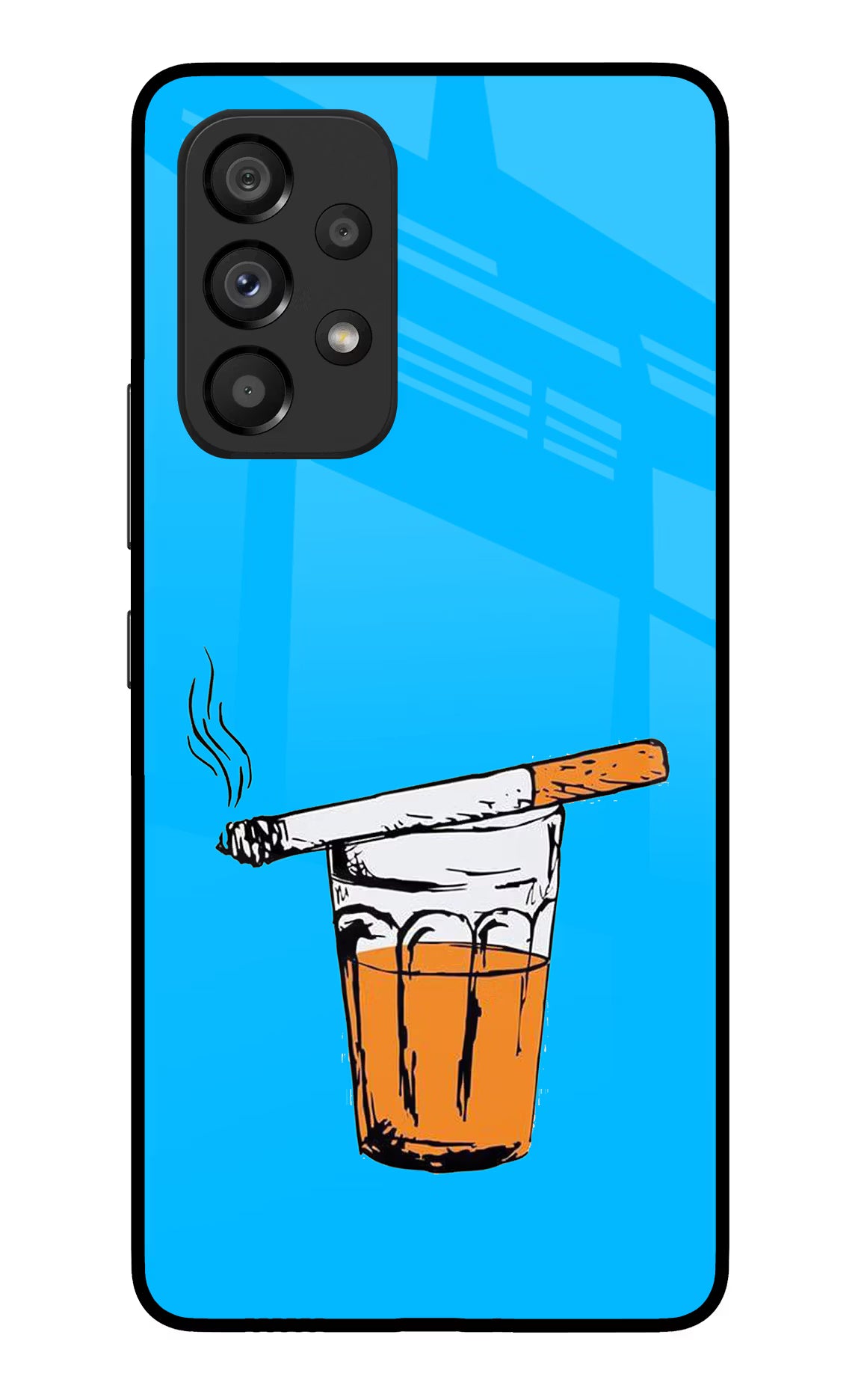 Chai Sutta Samsung A53 5G Glass Case Back Cover by Casekaro