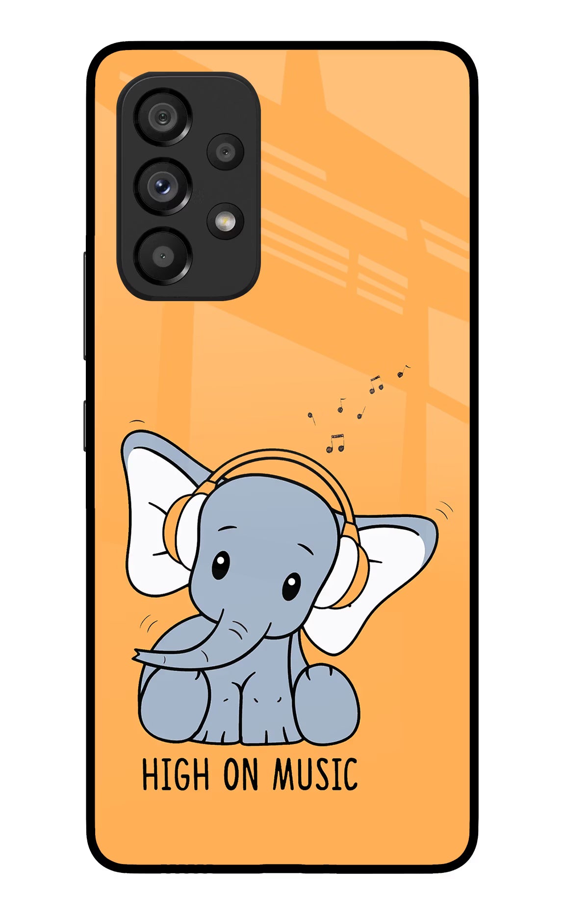 High On Music Samsung A53 5G Glass Case Back Cover by Casekaro