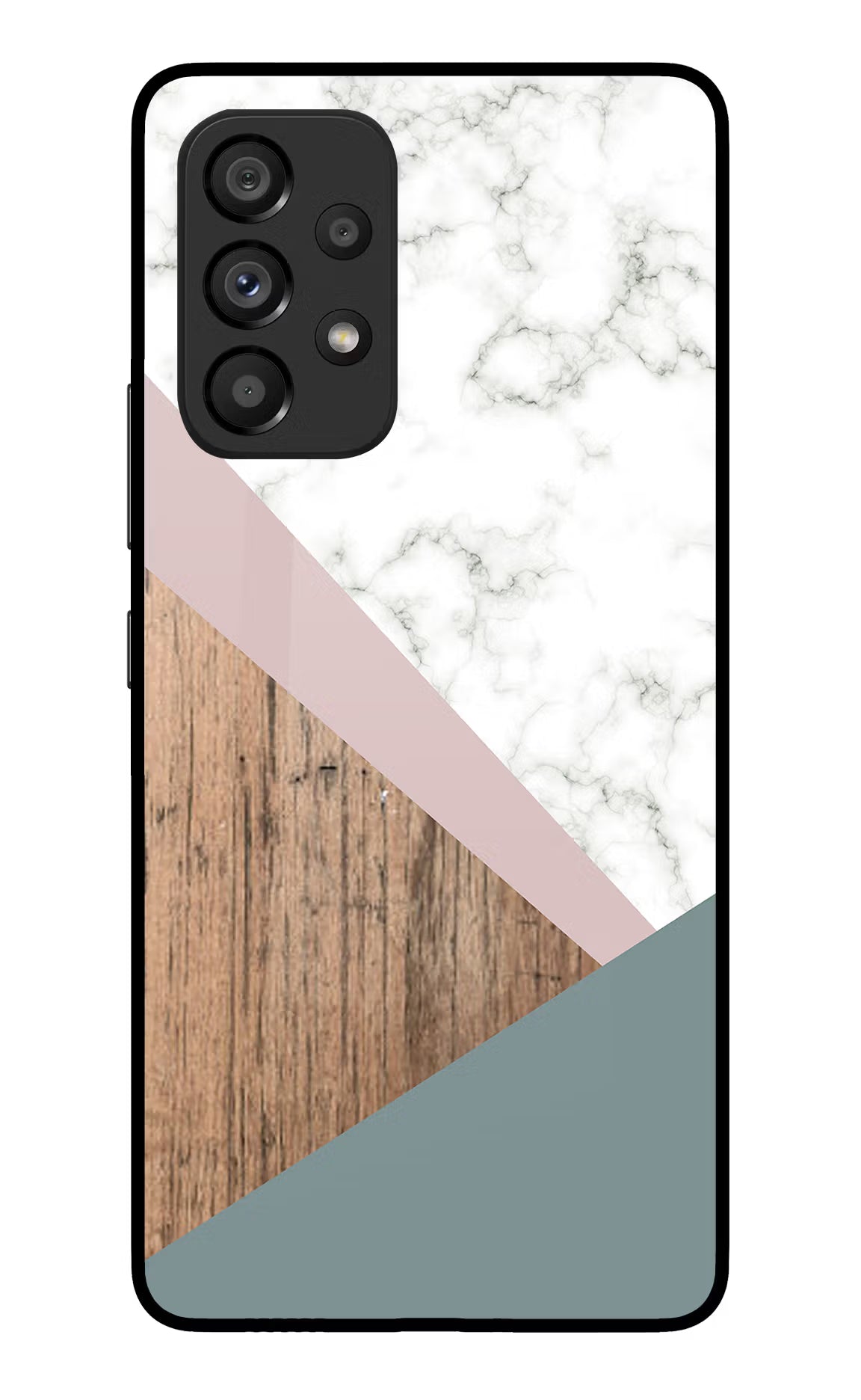 Marble wood Abstract Samsung A53 5G Glass Case Back Cover by Casekaro