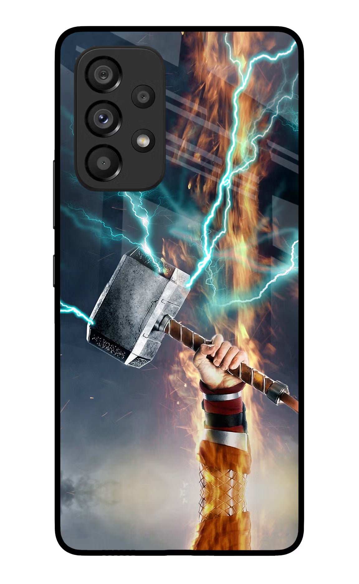 Thor Hammer Mjolnir Samsung A53 5G Glass Case Back Cover by Casekaro