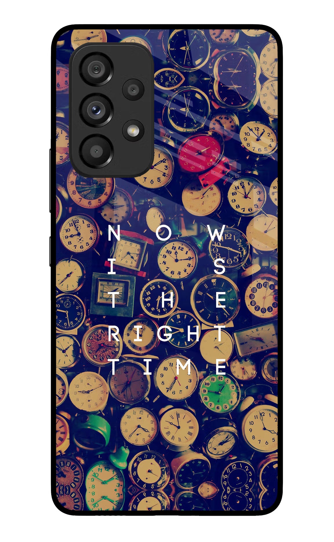 Now is the Right Time Quote Samsung A53 5G Glass Case Back Cover by Casekaro