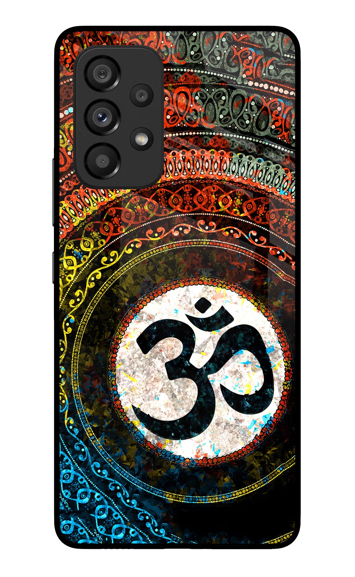 Om Cultural Samsung A53 5G Glass Case Back Cover by Casekaro