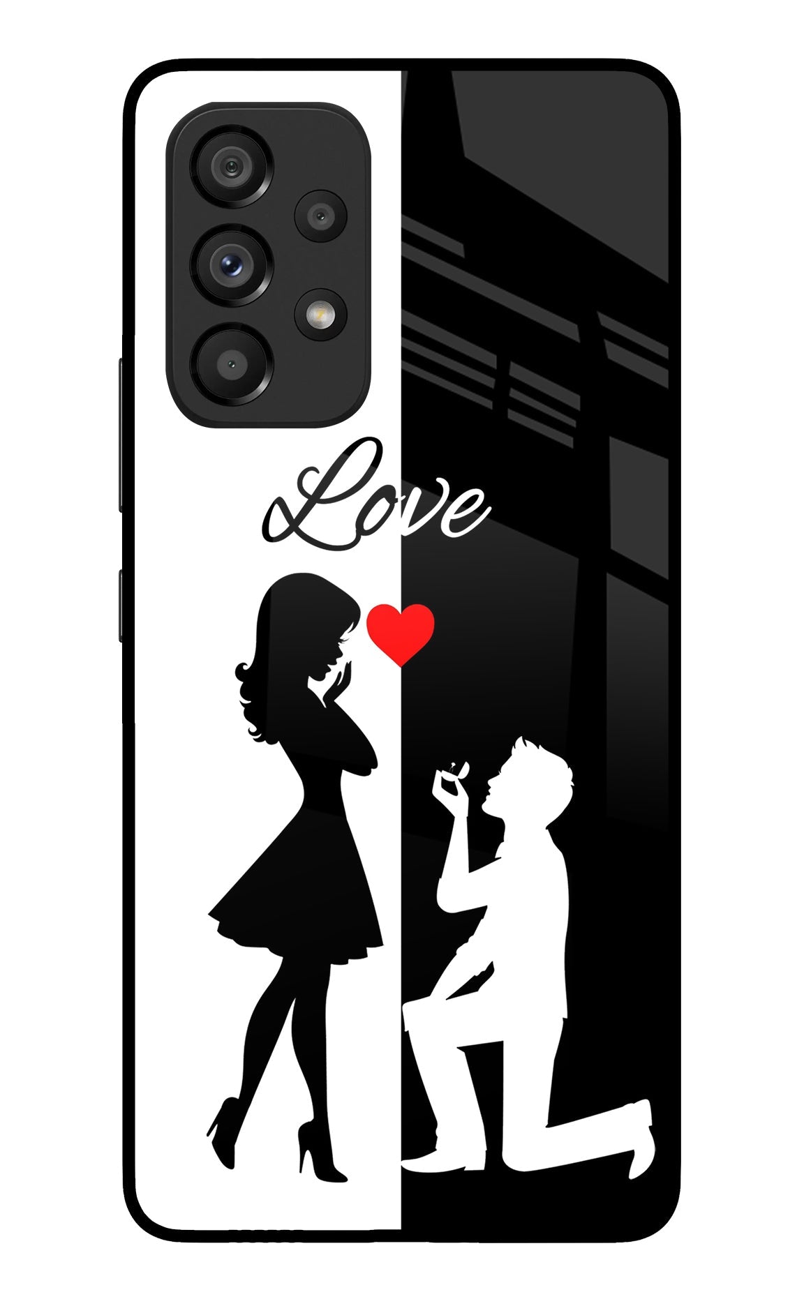 Love Propose Black And White Samsung A53 5G Back Cover