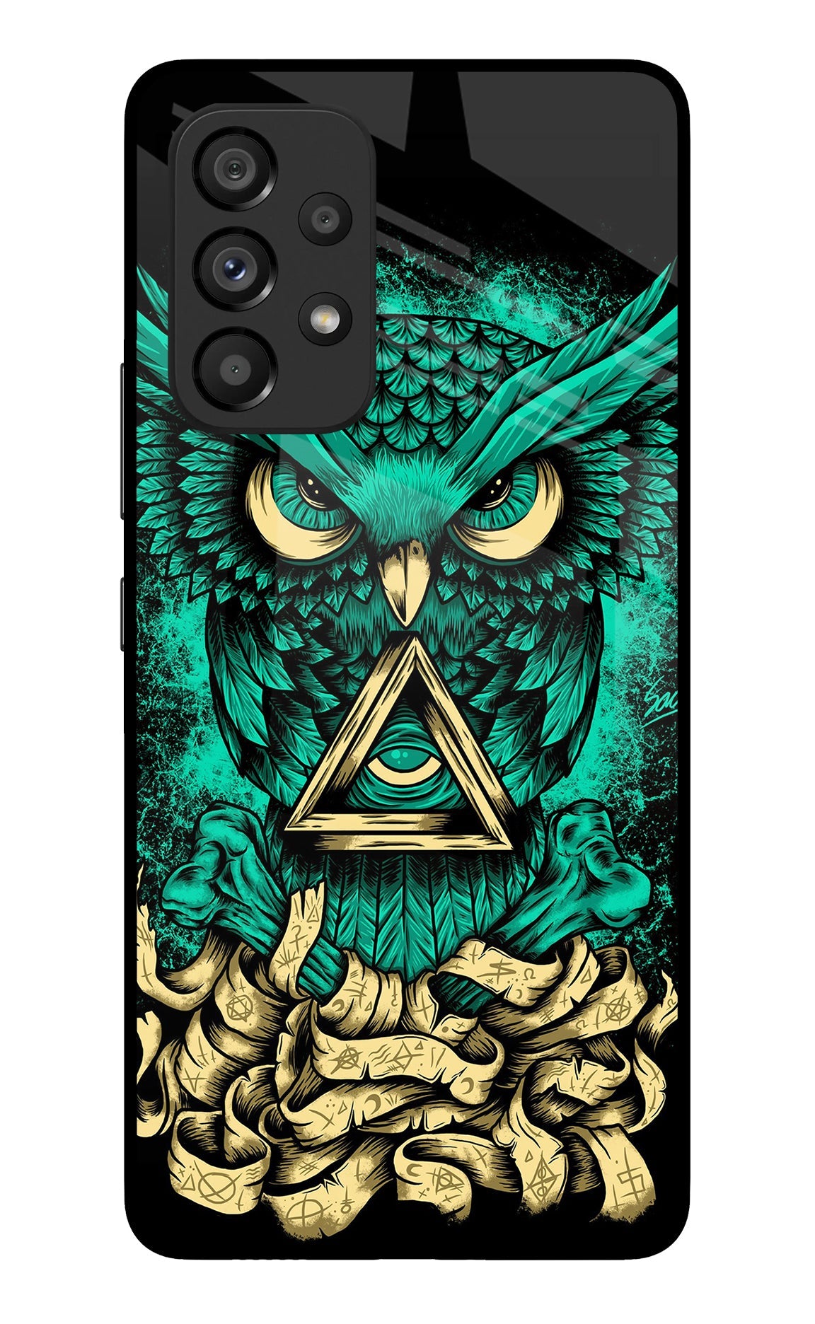 Green Owl Samsung A53 5G Glass Case