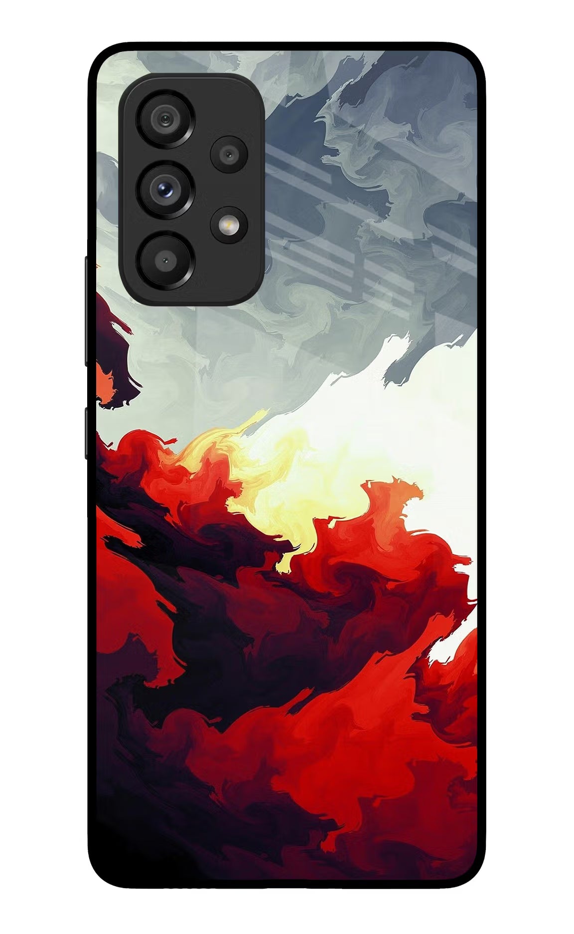 Fire Cloud Samsung A53 5G Glass Case Back Cover by Casekaro