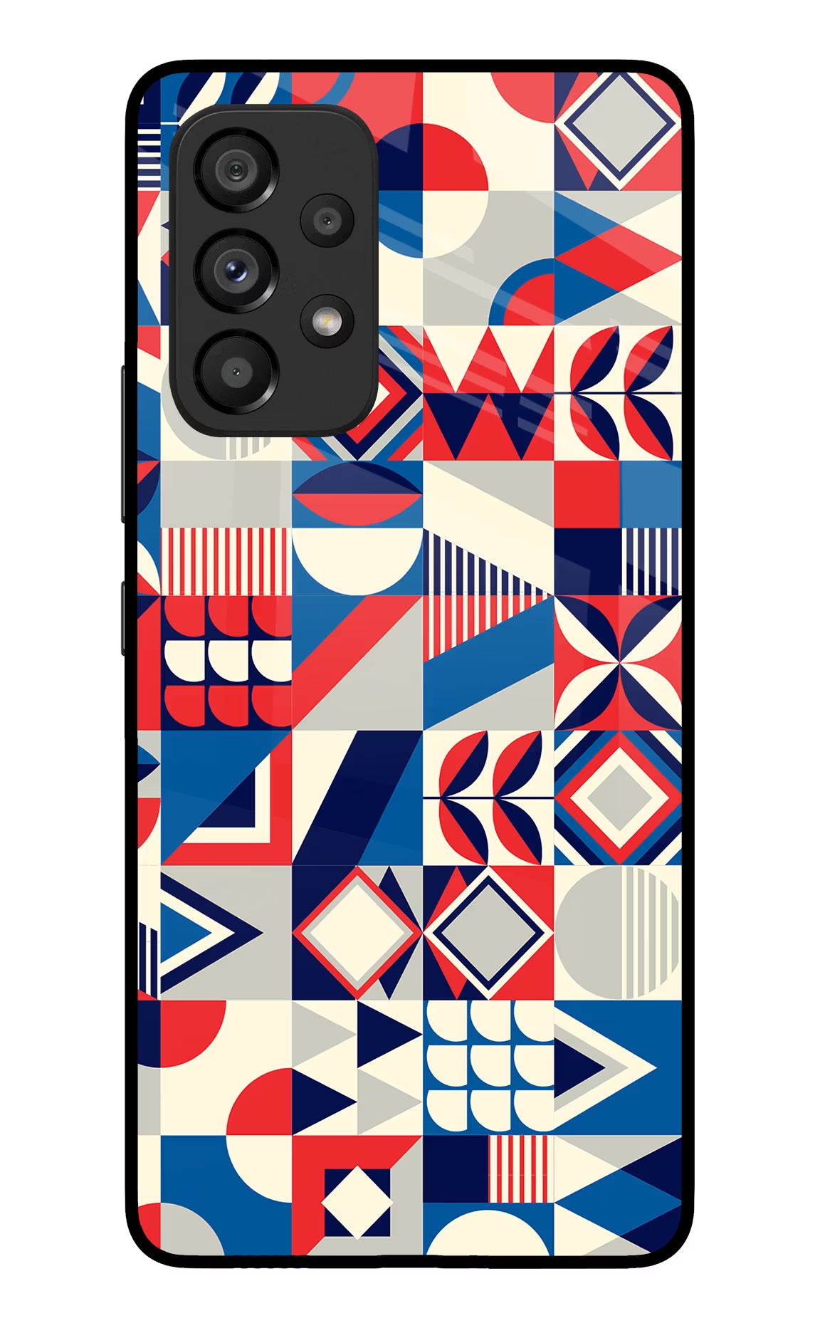 Colorful Pattern Samsung A53 5G Glass Case Back Cover by Casekaro