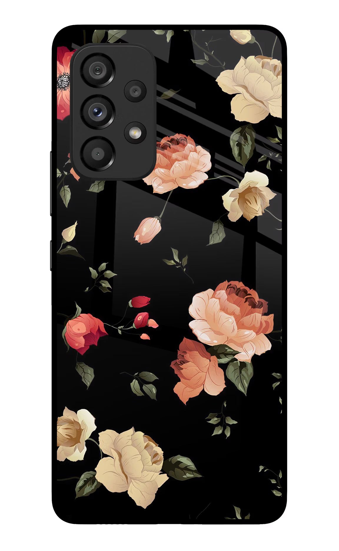 Flowers Samsung A53 5G Glass Case Back Cover by Casekaro