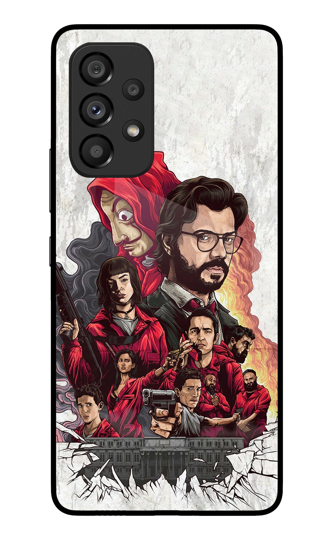 Money Heist Artwork Samsung A53 5G Glass Case