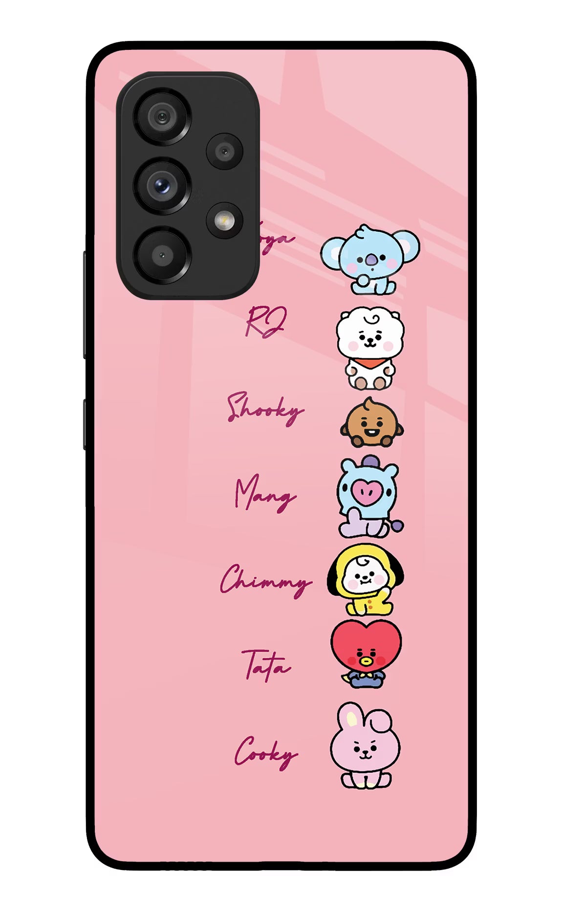 BTS names Samsung A53 5G Glass Case Back Cover by Casekaro