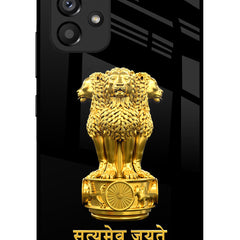Satyamev Jayate Golden Samsung A53 5G Glass Case
