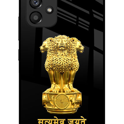 Satyamev Jayate Golden Samsung A53 5G Glass Case