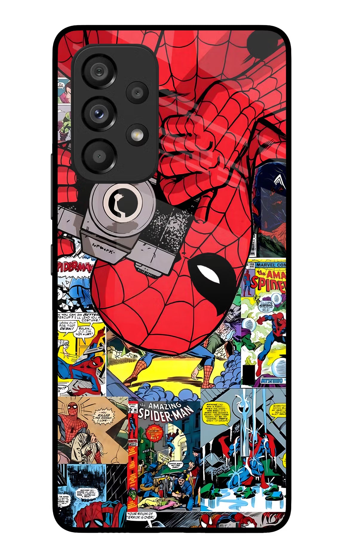 Spider Man Samsung A53 5G Glass Case Back Cover by Casekaro