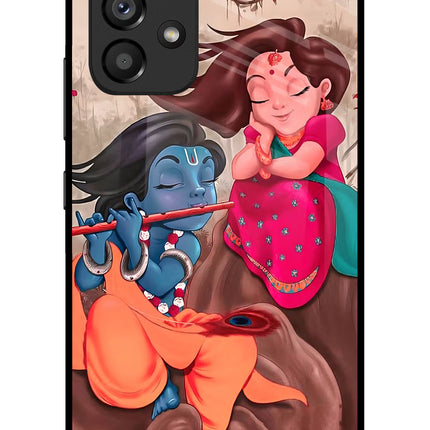Radhe Krishna Samsung A53 5G Glass Case Back Cover by Casekaro