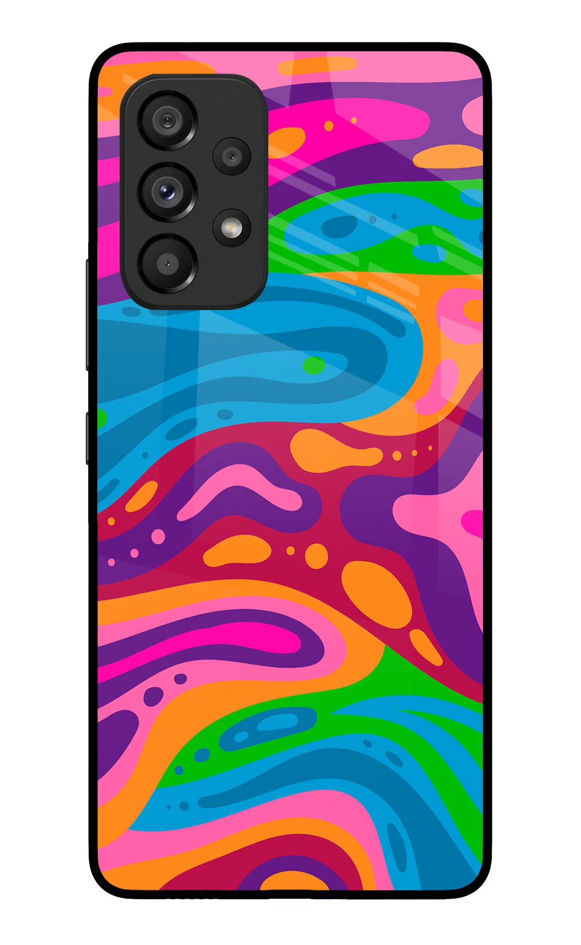 Trippy Pattern Samsung A53 5G Glass Case Back Cover by Casekaro
