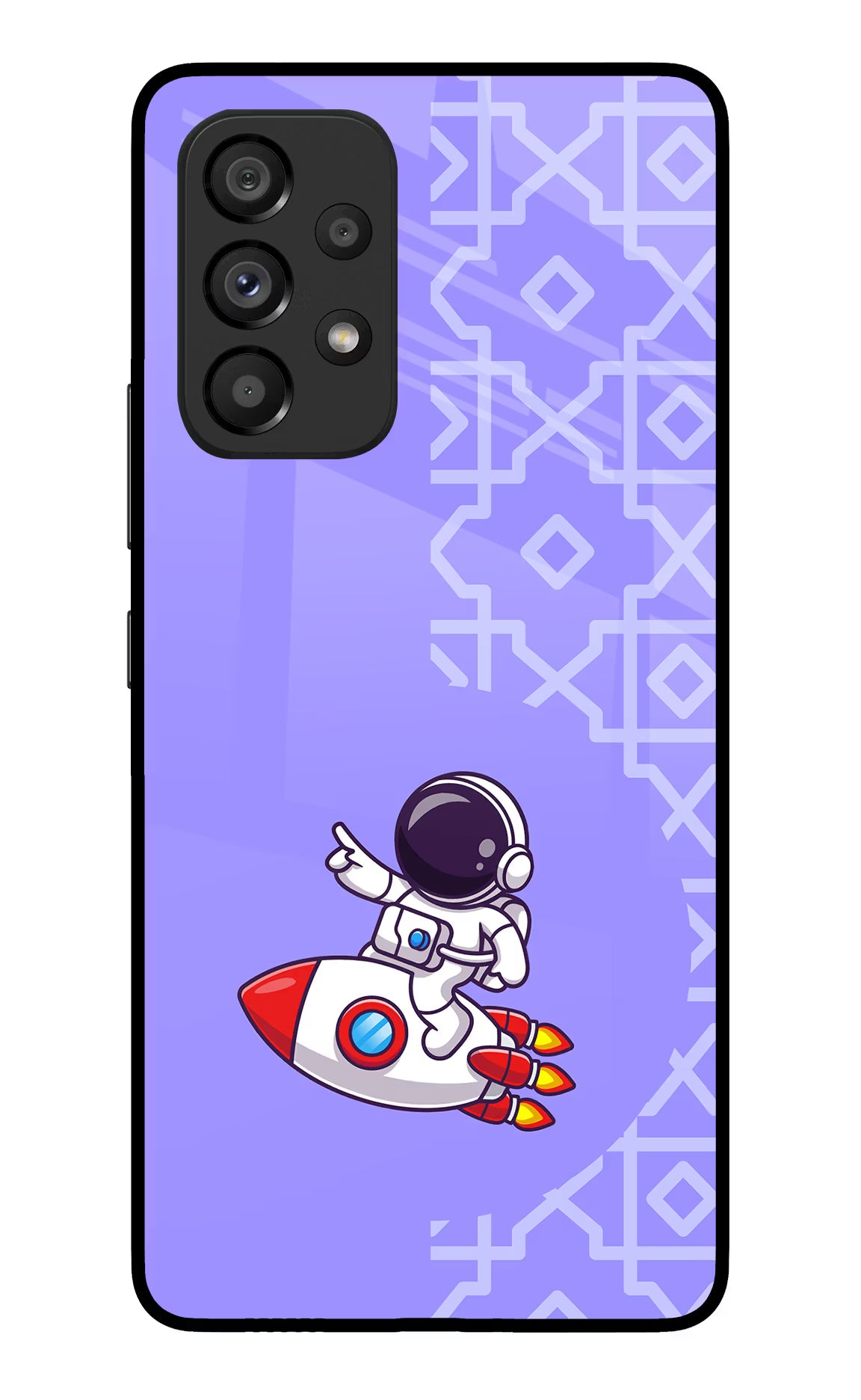 Cute Astronaut Samsung A53 5G Glass Case Back Cover by Casekaro