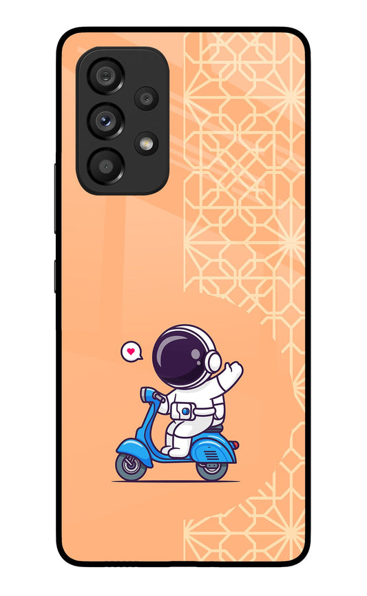 Cute Astronaut Riding Samsung A53 5G Glass Case