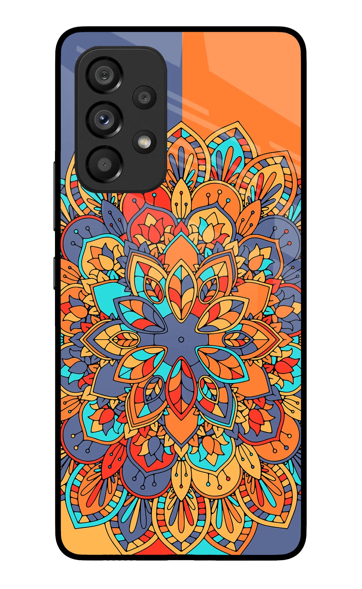Color Mandala Samsung A53 5G Glass Case Back Cover by Casekaro