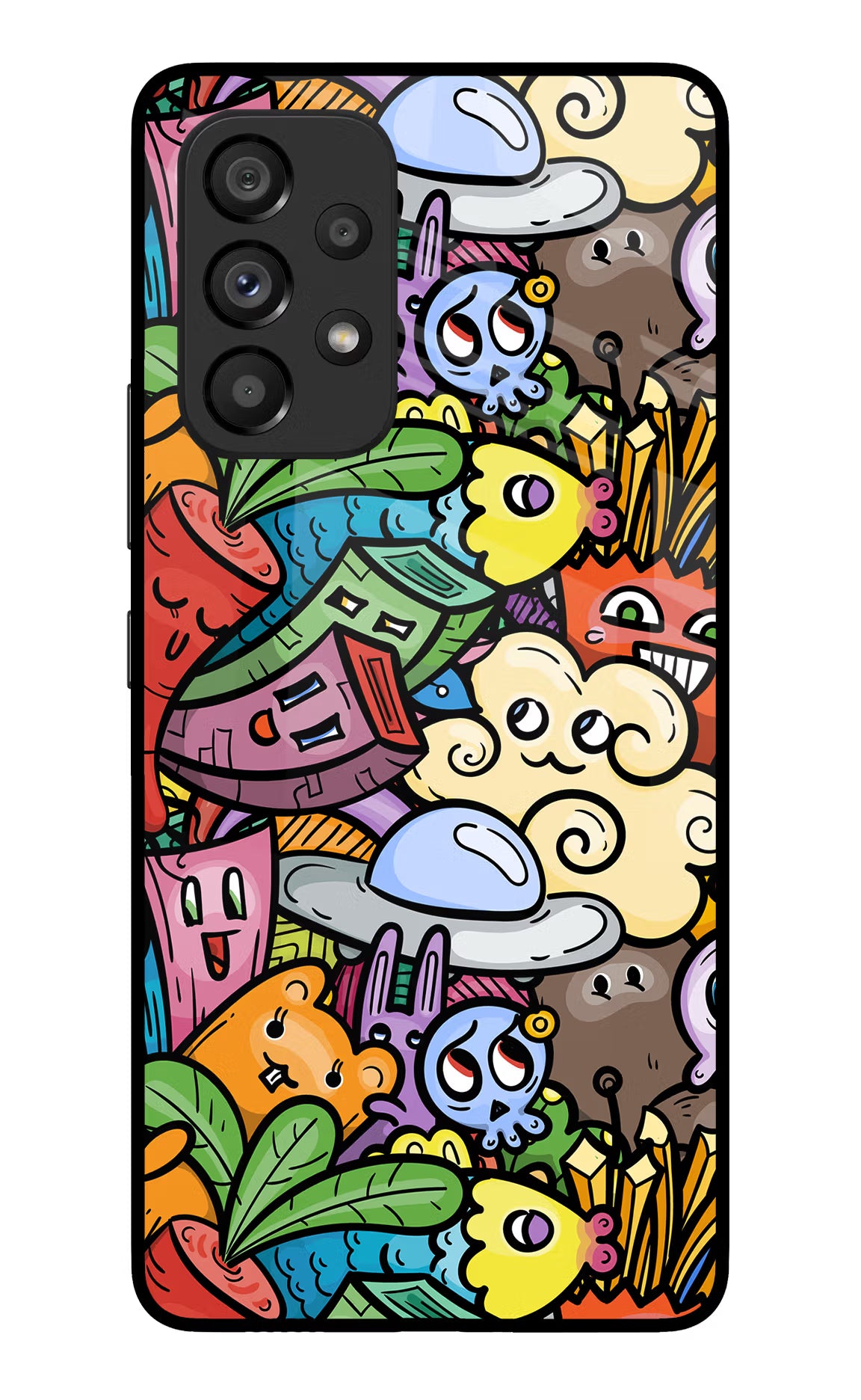 Veggie Doodle Samsung A53 5G Glass Case Back Cover by Casekaro