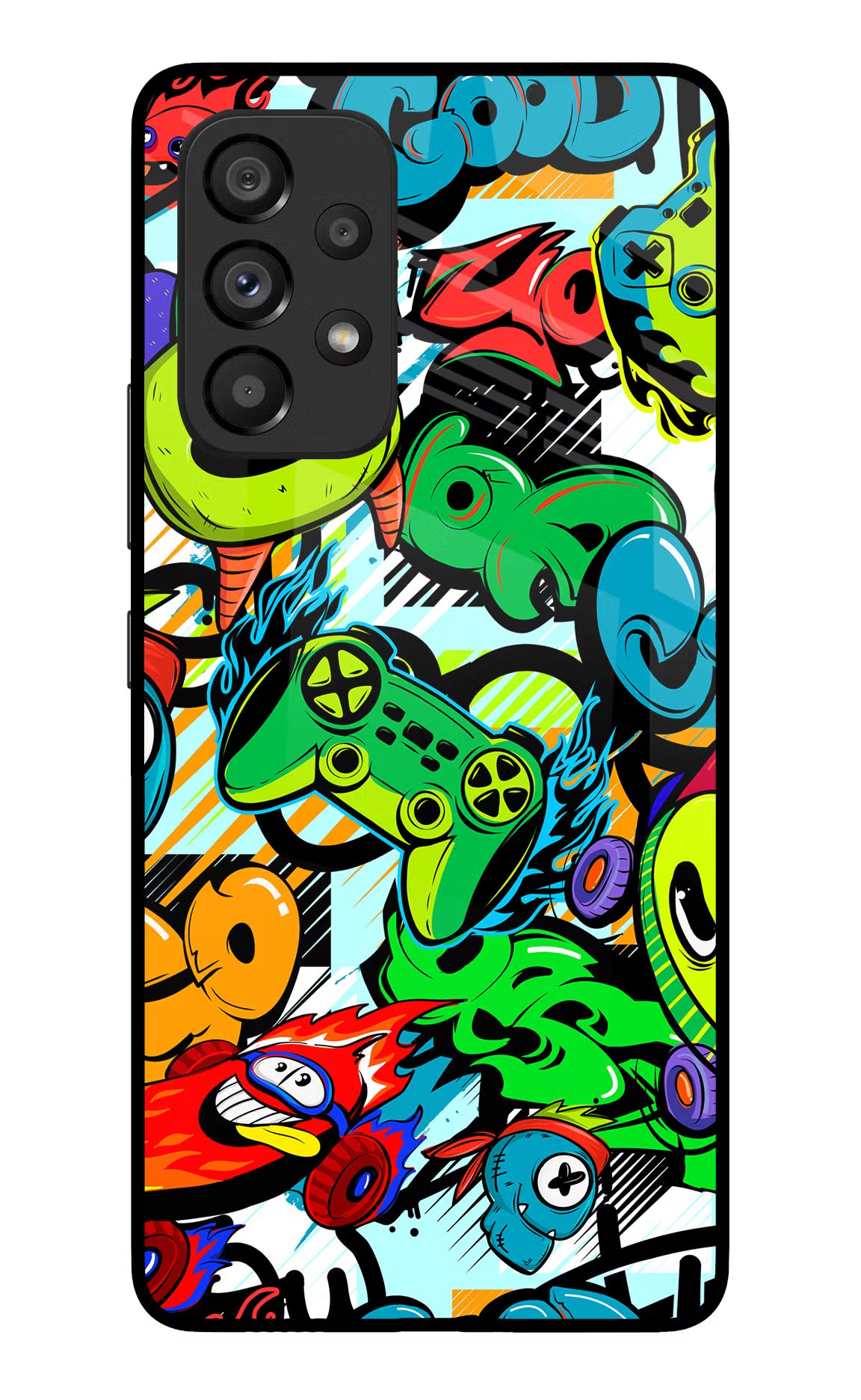 Game Doodle Samsung A53 5G Glass Case Back Cover by Casekaro