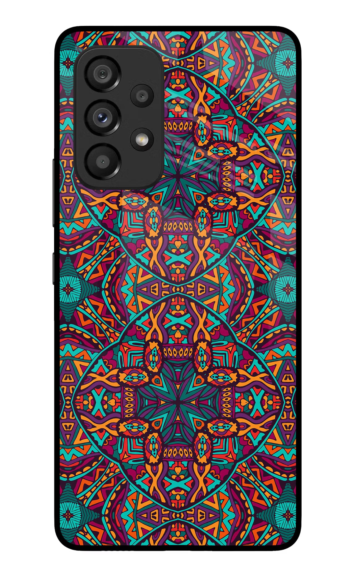 Colour Mandala Samsung A53 5G Glass Case Back Cover by Casekaro
