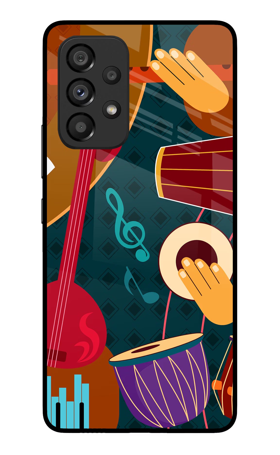 Music Instrument Samsung A53 5G Glass Case Back Cover by Casekaro