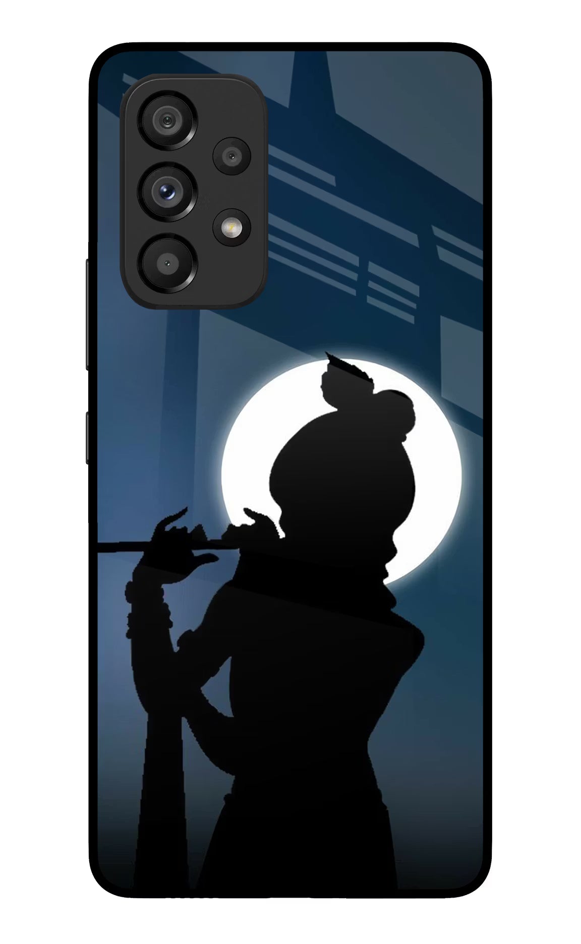 Shri Krishna Silhouette Samsung A53 5G Glass Case Back Cover by Casekaro