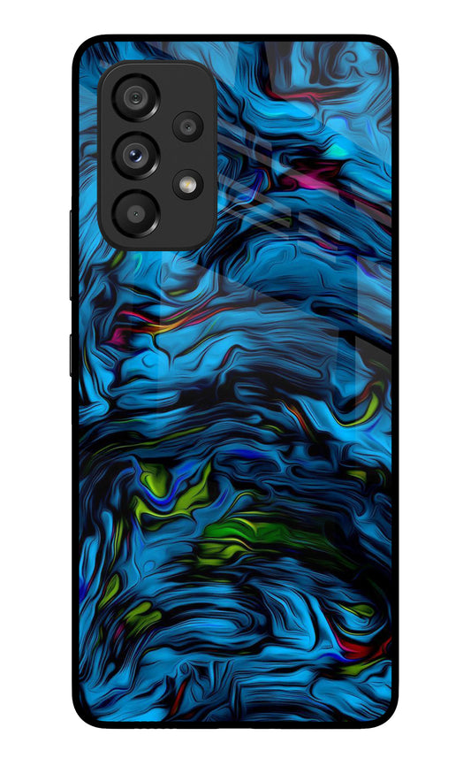 Dark Blue Abstract Samsung A53 5G Glass Case