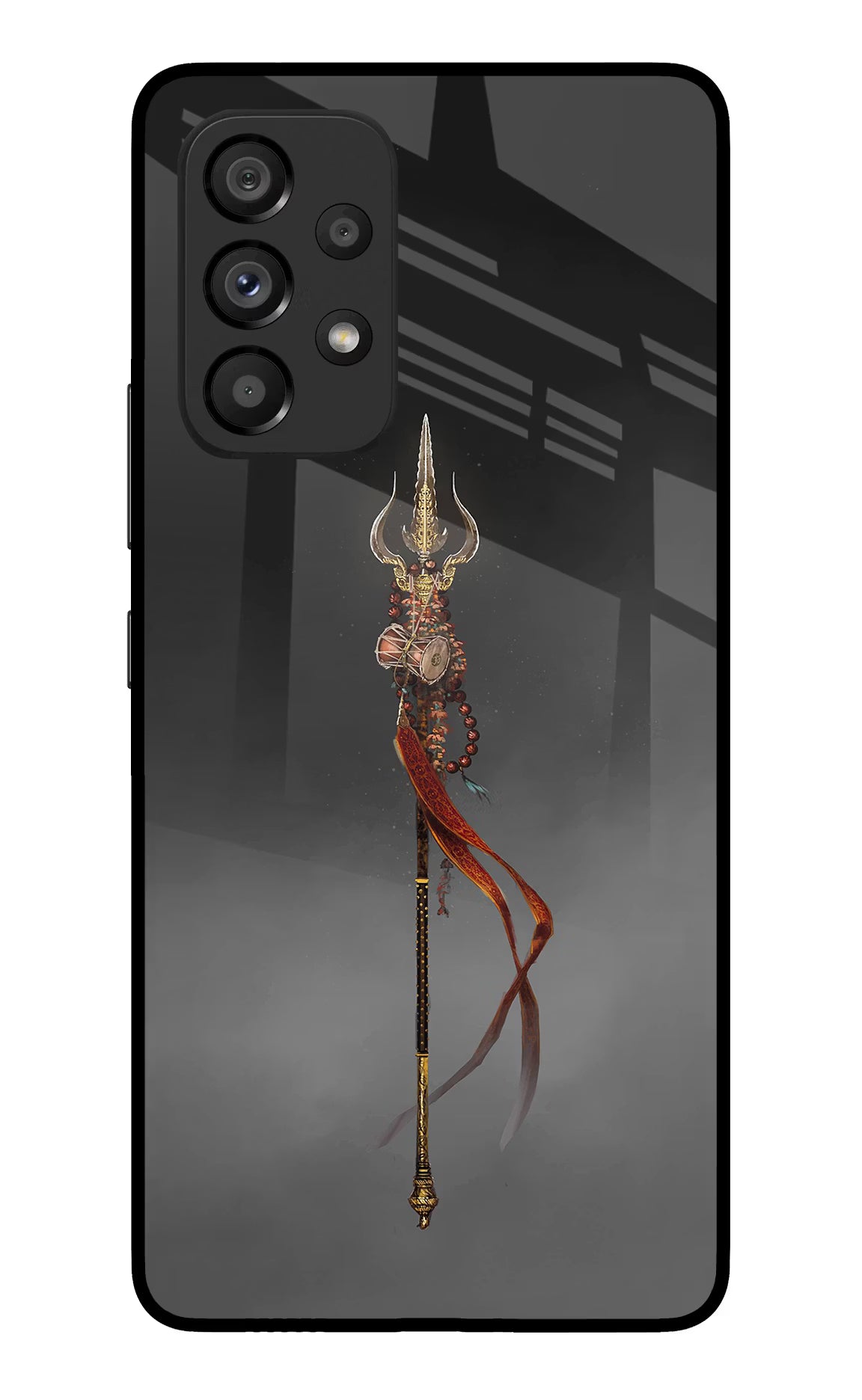 Shiv Trishul Samsung A53 5G Glass Case Back Cover by Casekaro