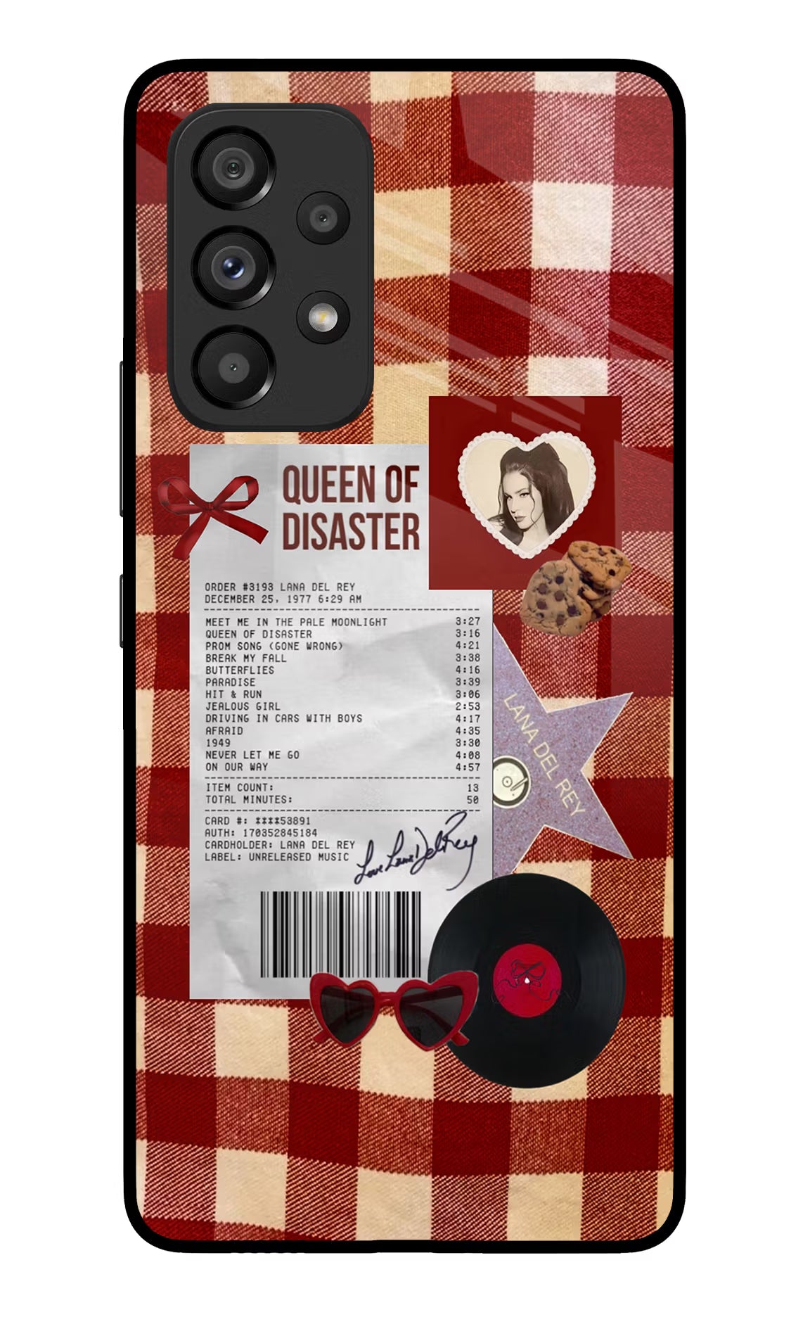 Queen of Disaster Samsung A53 5G Glass Case Back Cover by Casekaro