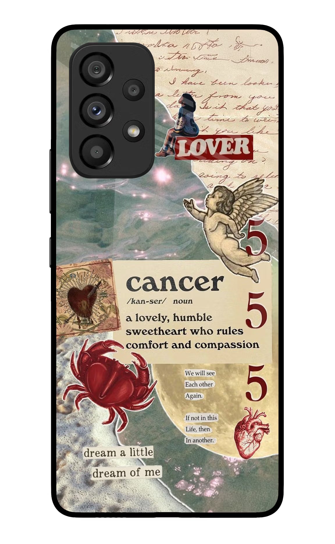 Cancer Zodiac Samsung A53 5G Glass Case Back Cover by Casekaro