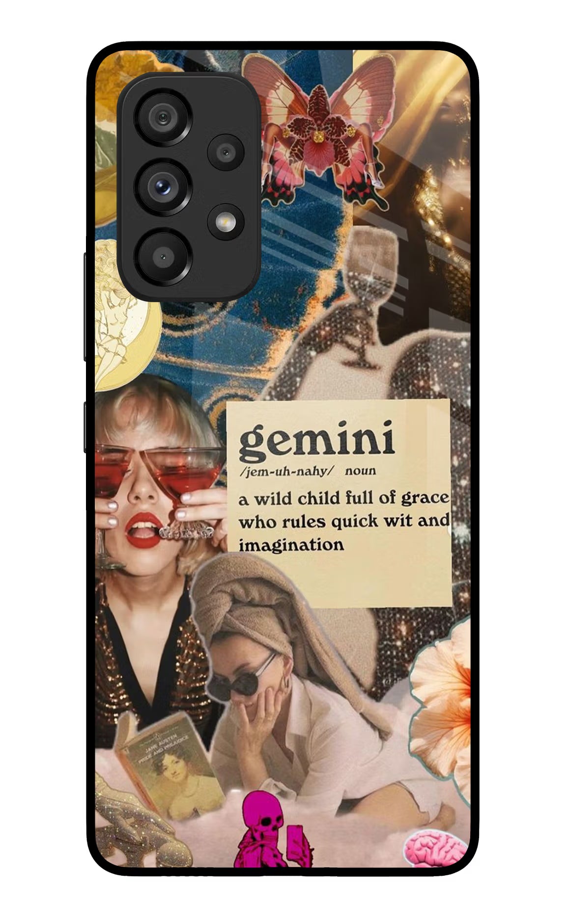 Gemini Zodiac Samsung A53 5G Glass Case Back Cover by Casekaro