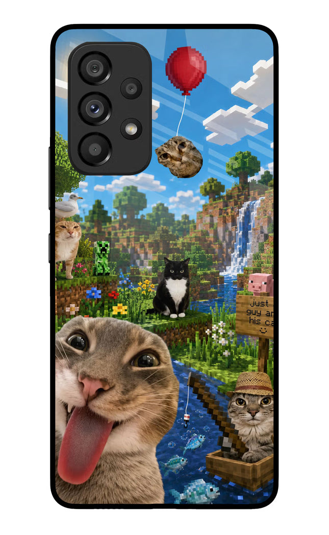 Minecraft Cat Chaos Samsung A53 5G Glass Case