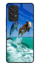 Dolphin vs Cow Samsung A53 5G Glass Case