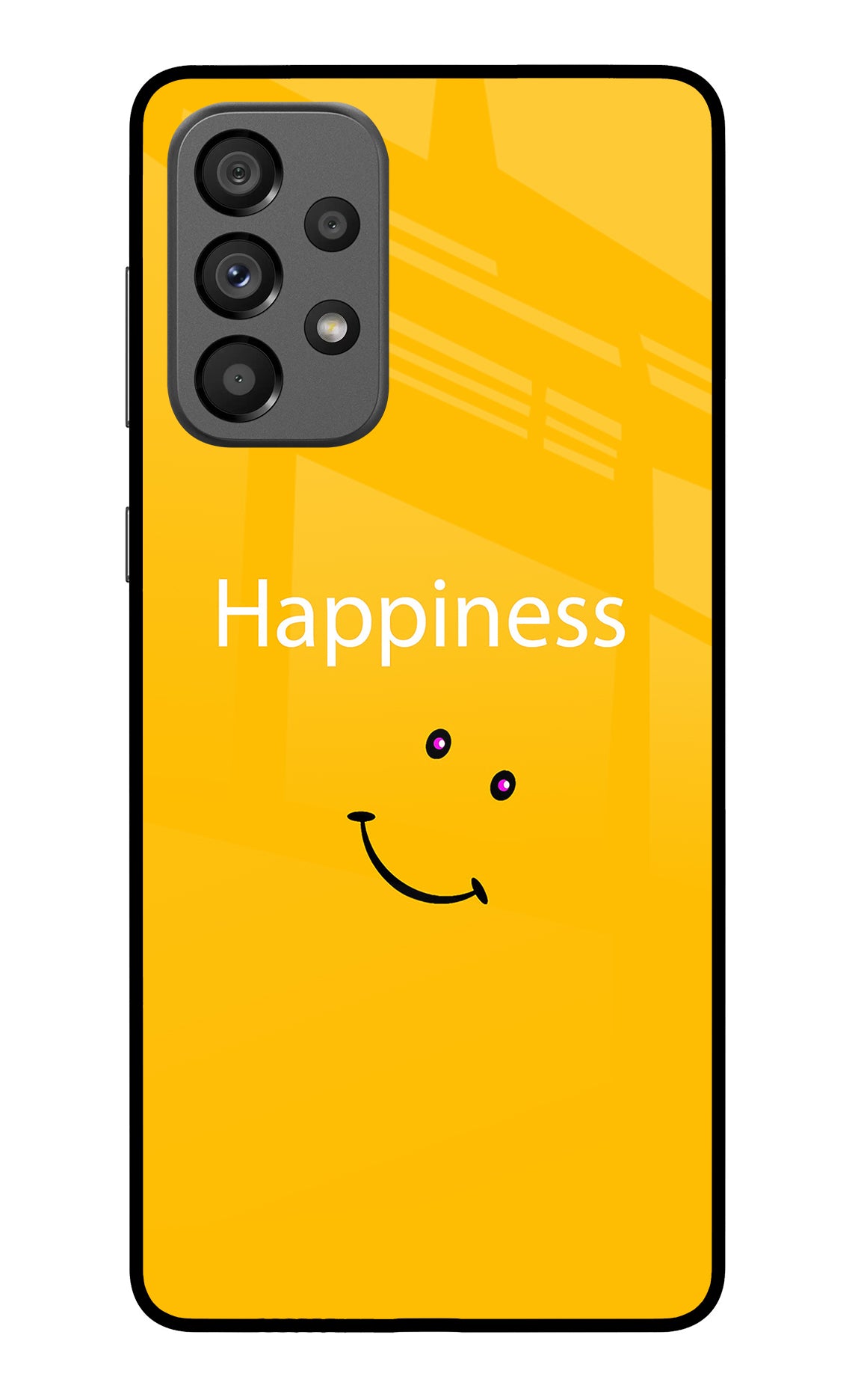 Happiness With Smiley Samsung A73 5G Glass Case