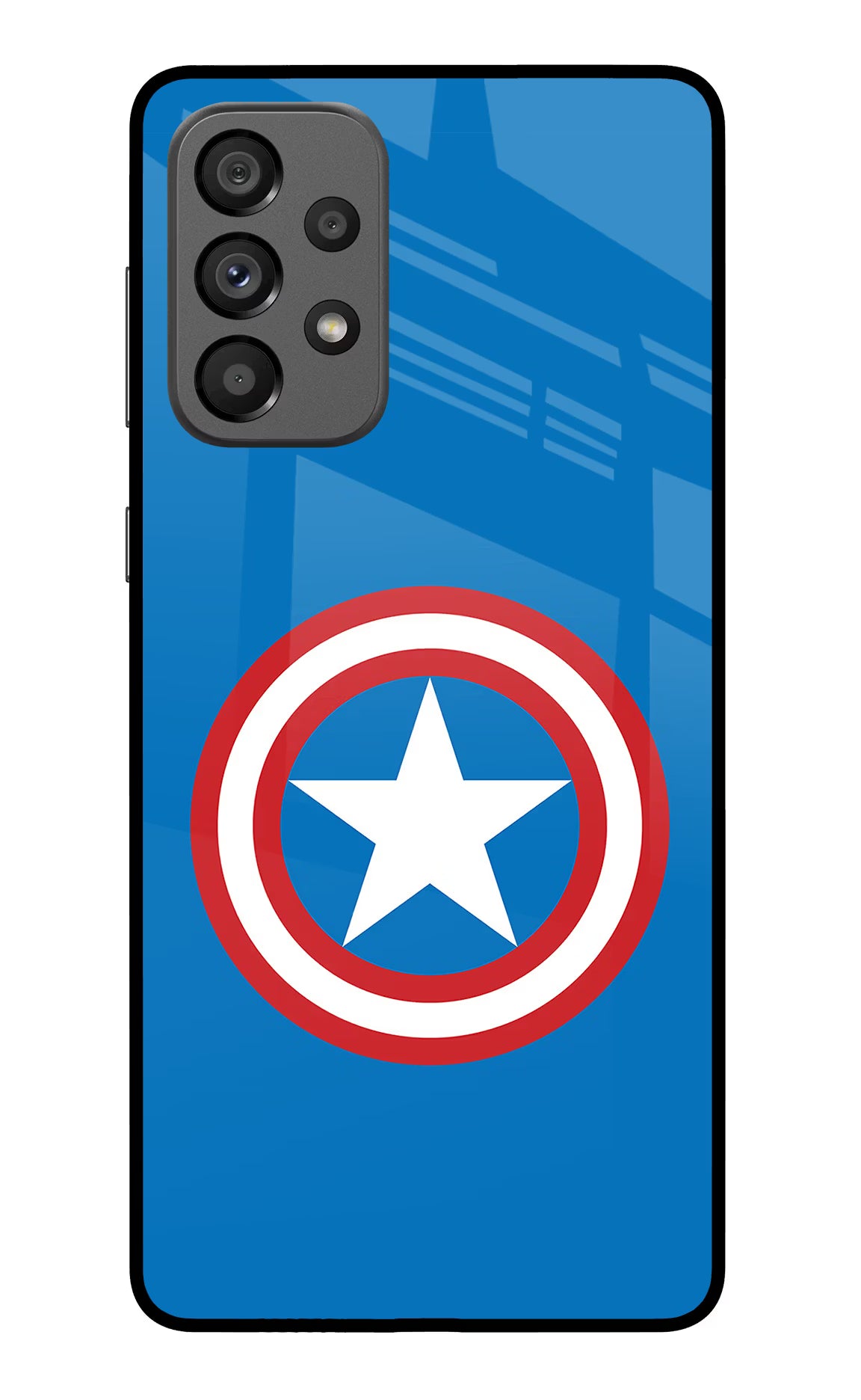 Captain America Logo Samsung A73 5G Glass Case Back Cover by Casekaro
