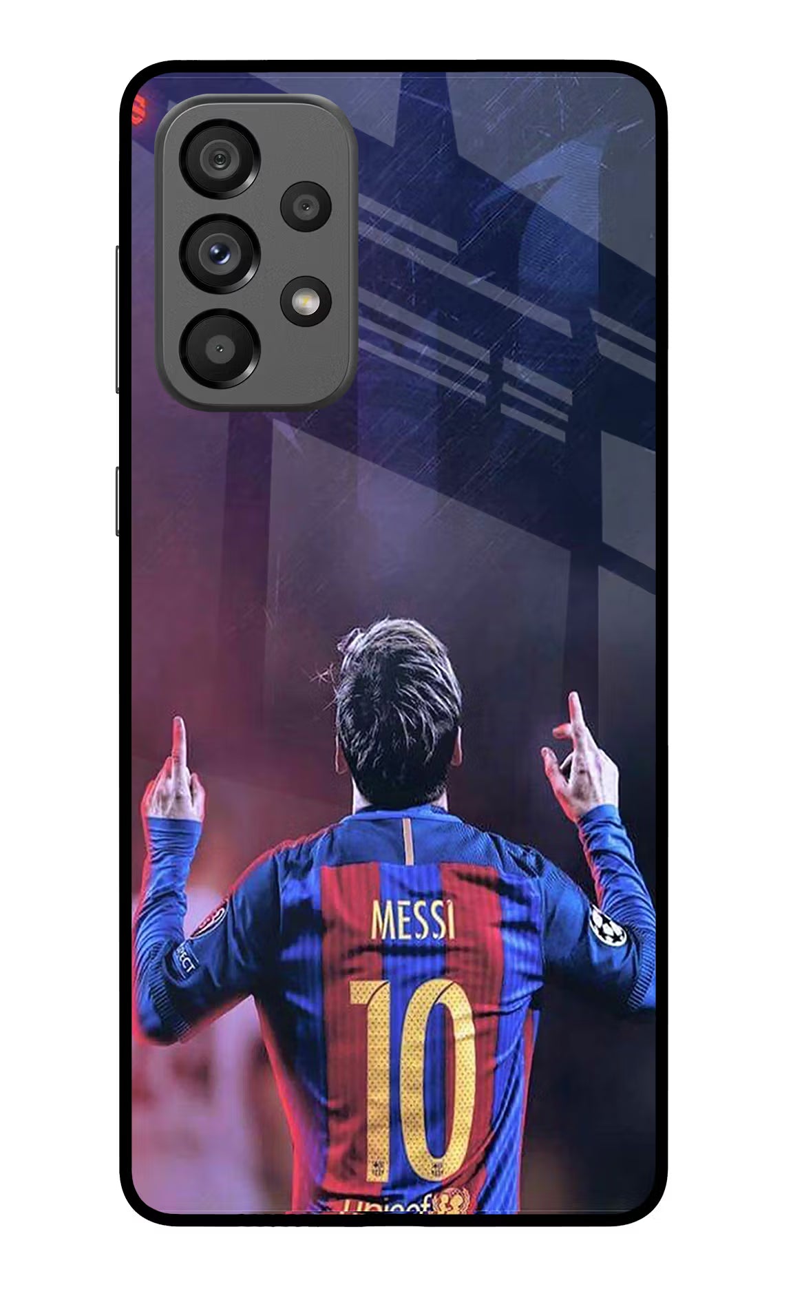 Messi Samsung A73 5G Glass Case Back Cover by Casekaro