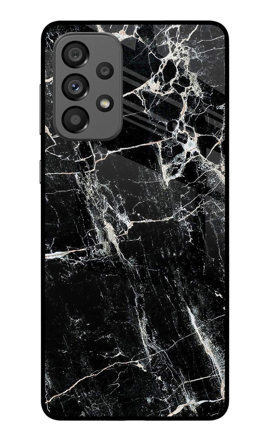 Black Marble Texture Samsung A73 5G Glass Case
