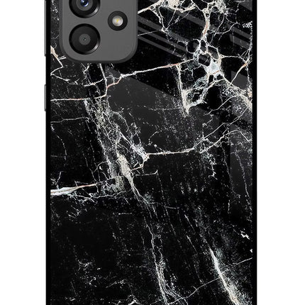 Black Marble Texture Samsung A73 5G Glass Case Back Cover by Casekaro