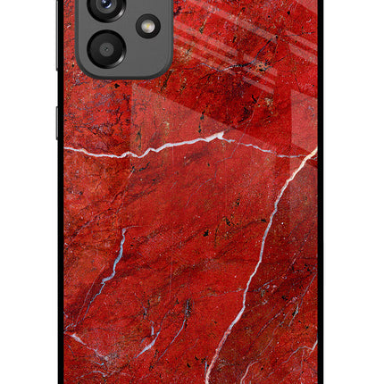 Red Marble Design Samsung A73 5G Glass Case Back Cover by Casekaro