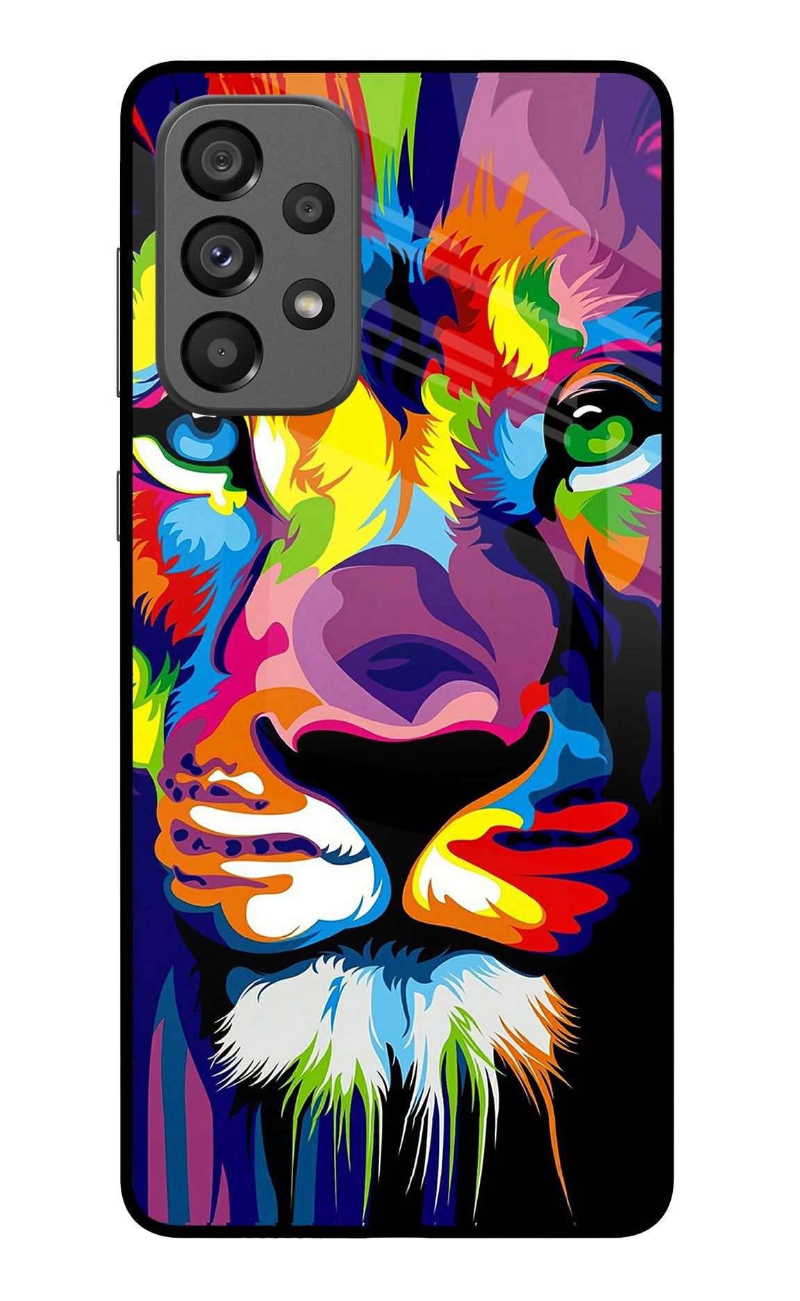 Lion Samsung A73 5G Glass Case