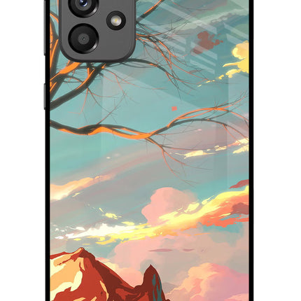Scenery Samsung A73 5G Glass Case Back Cover by Casekaro